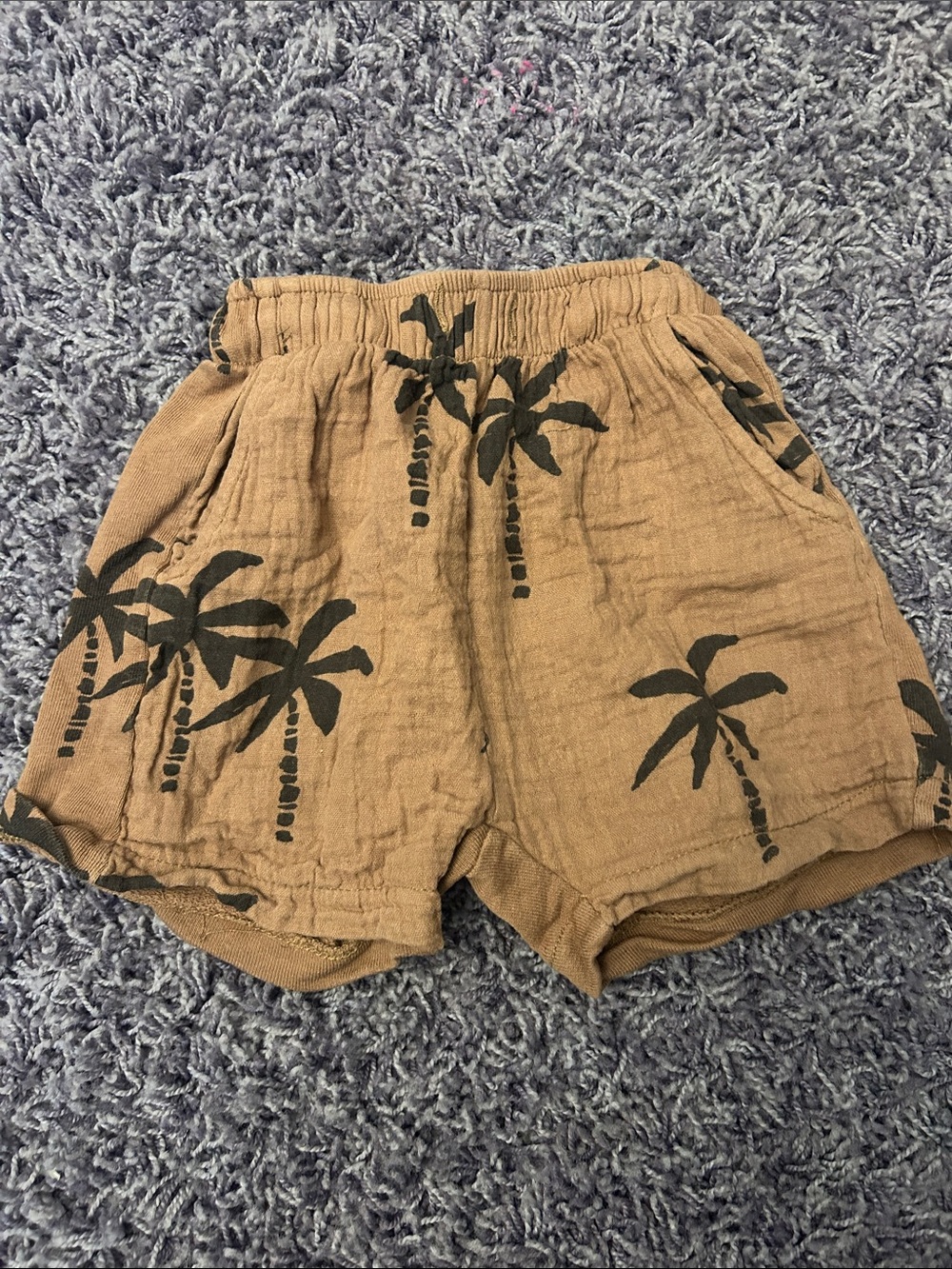 Zara kids Tan Palm-Print Shorts size 18m